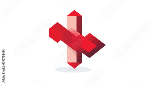 3D Cross Pharmacy Logo Vector Icon for Health Care