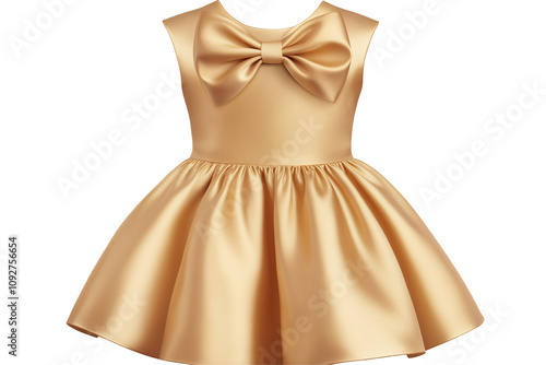 a gold dress with a bow