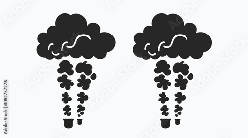 CO2 Carbon Emission Cloud Icon Vector Graphic
