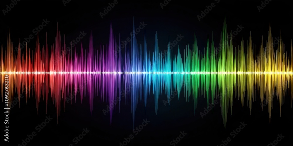 Sound waves with iridescent colors and patterns, sound waves, dynamic movement Sound waves with iridescent colors and patterns, sound waves, dynamic movement