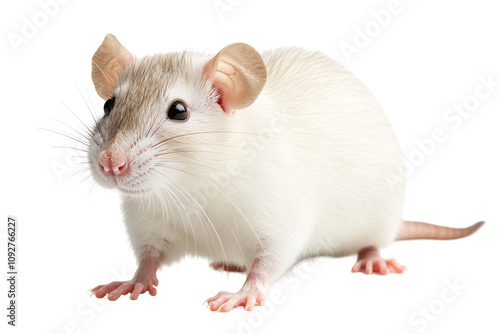 a white rat with pink ears