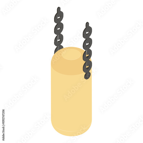 Punching Bags isometric concept, Hanging Boxing accessories vector icon design, Fitness Wellness symbol, Workout Weightlifting sign, Personal training equipment stock illustration