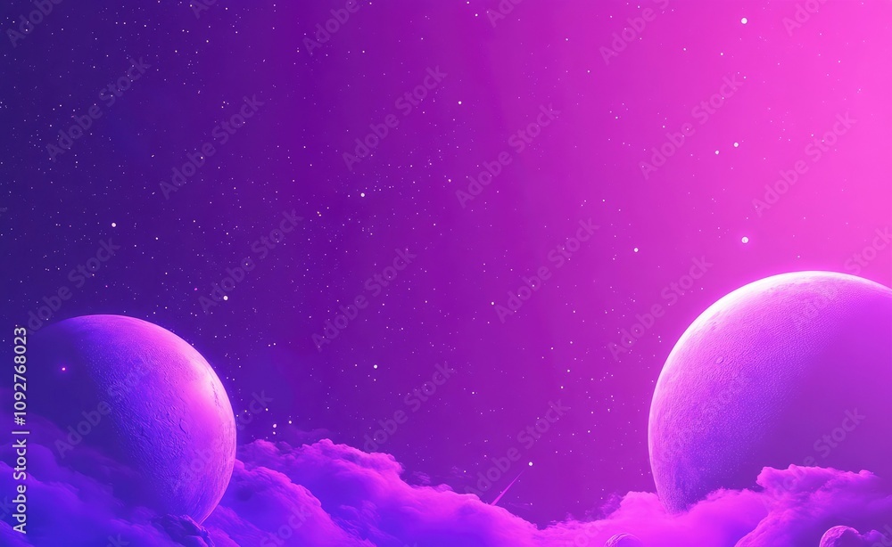 Fototapeta premium Cosmic Purple Landscape
