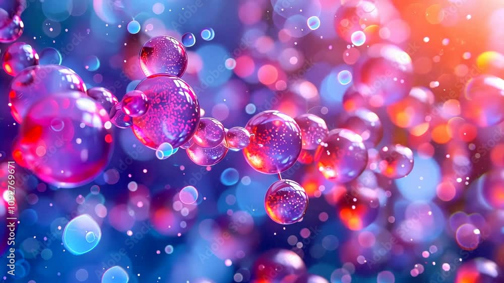 Abstract colorful bubbles in vivid pink and purple tones. Abstract colorful bubbles in vivid pink and purple tones.
