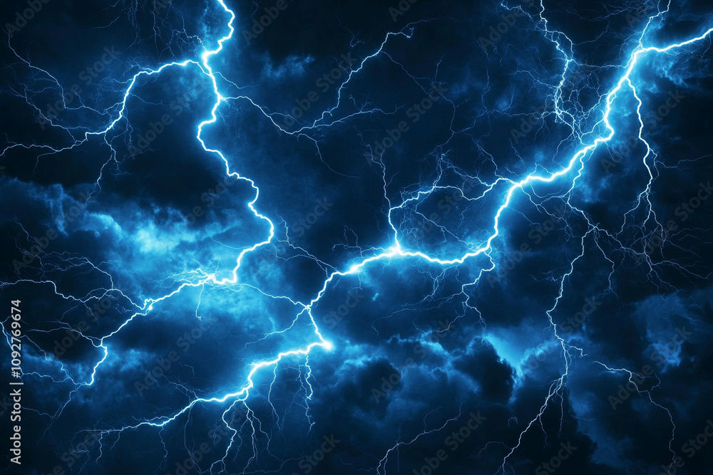 Powerful Lightning Storm. Concept of energy, power, and nature's fury. Powerful Lightning Storm. Concept of energy, power, and nature's fury.