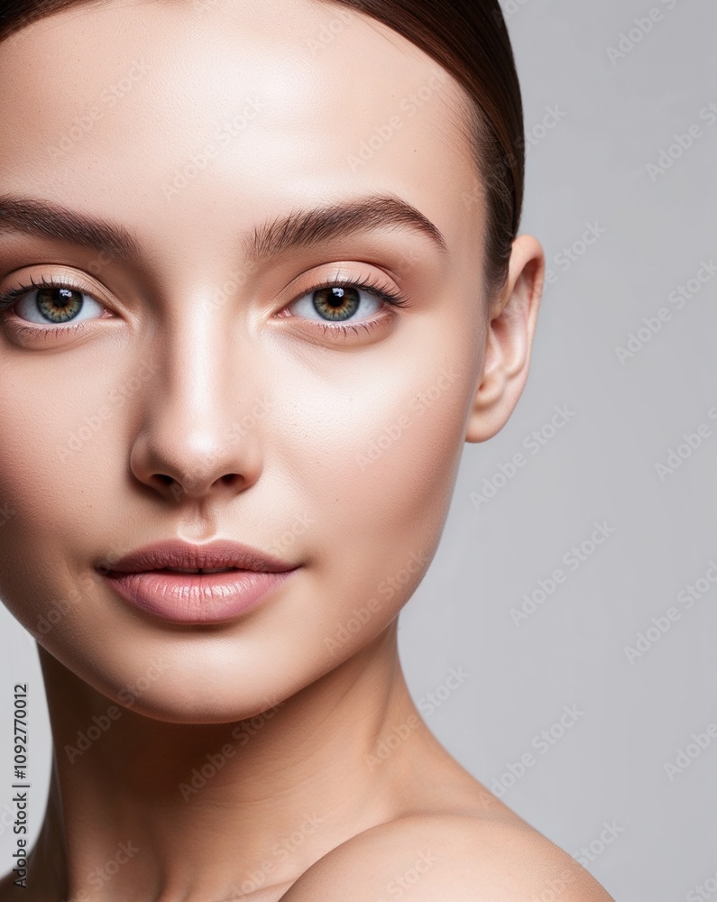 Close up shot beautiful white woman professional photography model Close up shot beautiful white woman professional photography model