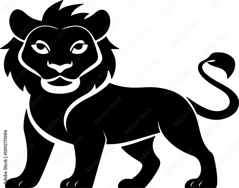 The Lion Black and white image for illuastration. The Lion Black and white image for illuastration.