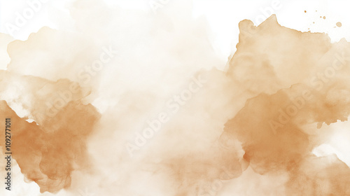 Abstract watercolor background in warm brown tones. Concept of soft, gentle, and earthy colors.