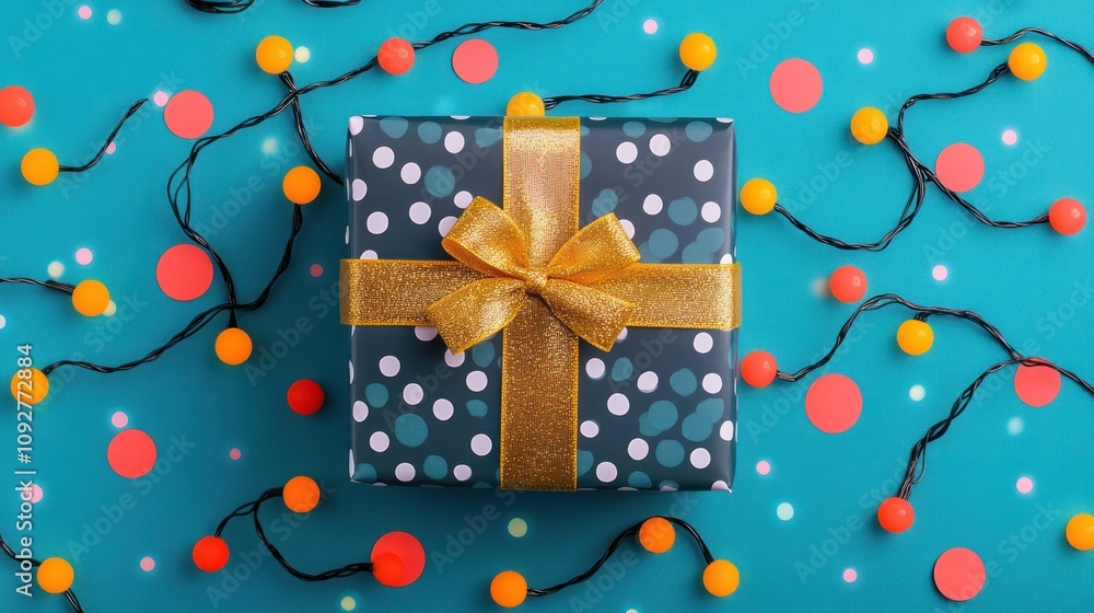 Obraz premium A beautifully wrapped Christmas gift box