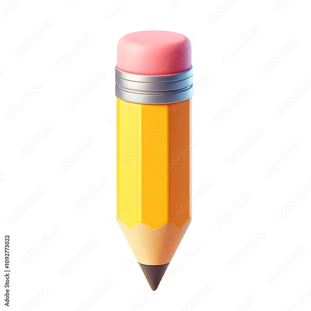 3D Render of Pencil Icon on Transparent Background 3D Render of Pencil Icon on Transparent Background