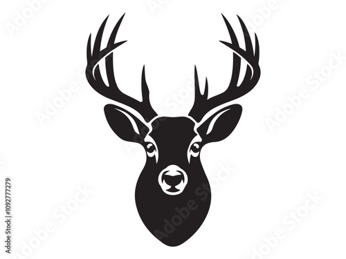 silhouette of a deer head