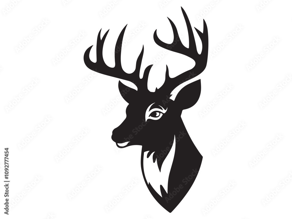 silhouette of a deer head silhouette of a deer head