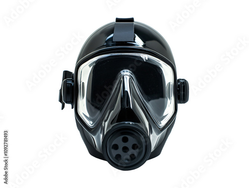 a black mask with a nosepiece photo