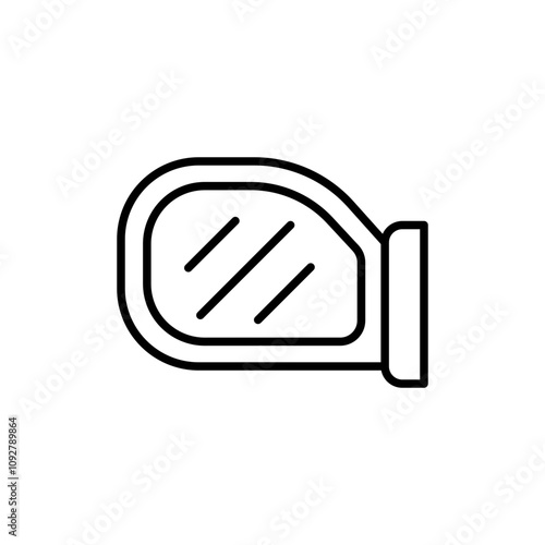 Car side mirror outline icons, minimalist vector illustration ,simple transparent graphic element .Isolated on white background