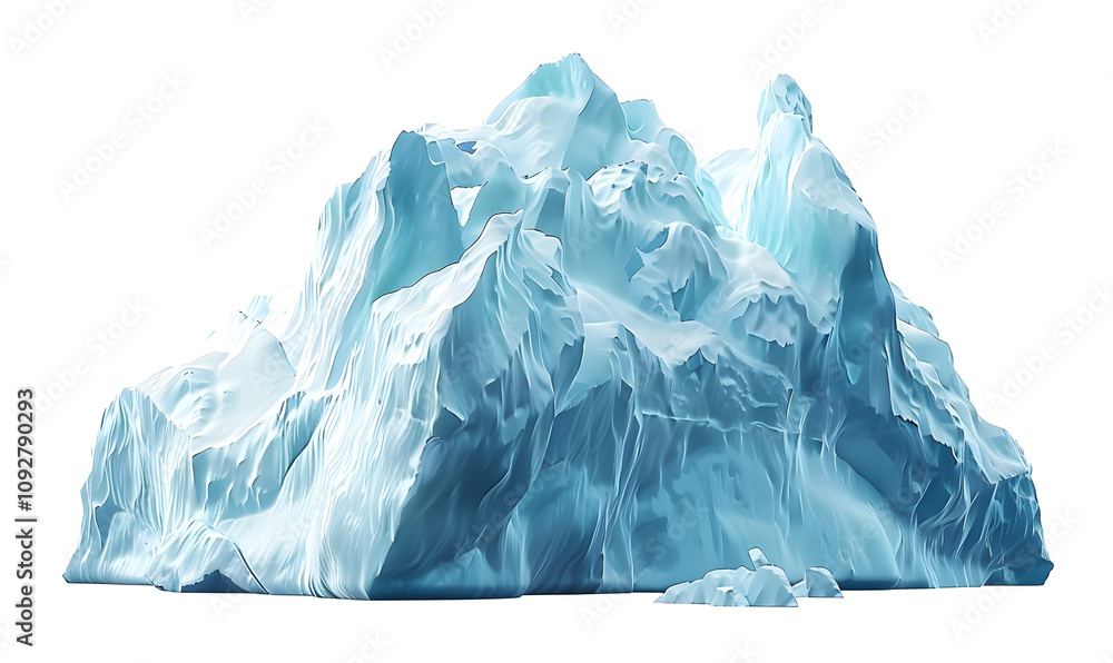 Obraz premium Massive iceberg isolated on white background 