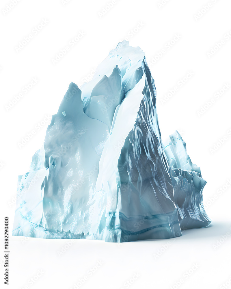 Fototapeta premium Massive iceberg isolated on white background 