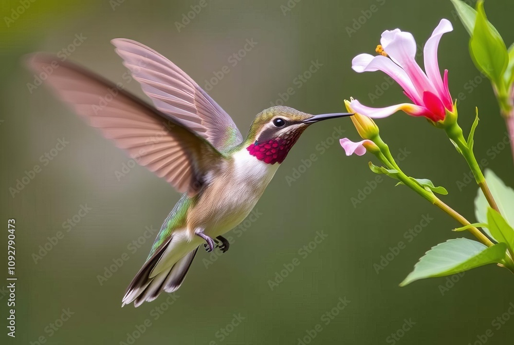 Obraz premium Motion Photography Hummingbird in Flight Captures the rapid wing