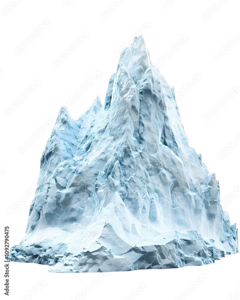 Obraz premium Massive iceberg isolated on white background 