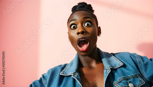 portrait, halfbody, surprise, person, expression, emotion, eyebrows, openmouth, astonished, shocked, amazed, reaction, human, face, isolated, background, clean, white, closeup, excited, curious,  photo