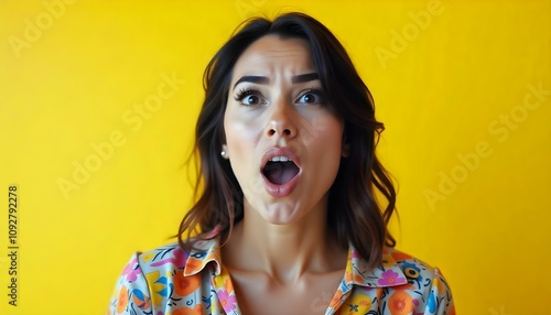 portrait, halfbody, surprise, person, expression, emotion, eyebrows, openmouth, astonished, shocked, amazed, reaction, human, face, isolated, background, clean, white, closeup, excited, curious,  photo