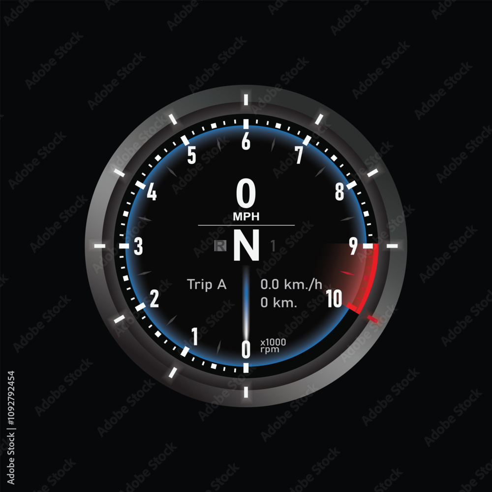 Gauge automobile 3d on dark background for decoration Gauge automobile 3d on dark background for decoration