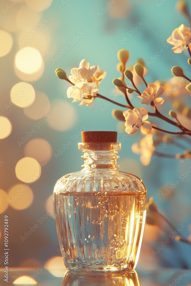 jar of aromatic oil close-up. Selective focus jar of aromatic oil close-up. Selective focus