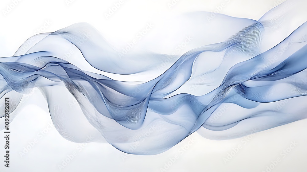A soft, pale blue stream of water spirals gracefully across a white background, capturing the fluidity and calmness of the motion with smooth, gentle curves A soft, pale blue stream of water spirals gracefully across a white background, capturing the fluidity and calmness of the motion with smooth, gentle curves