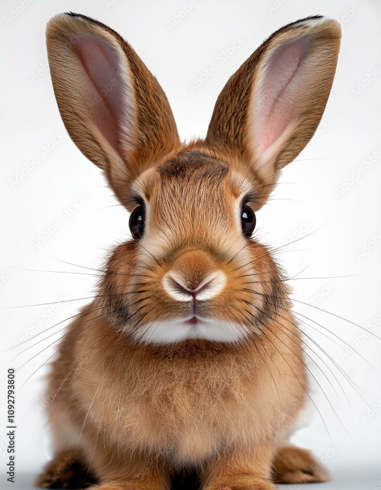 Sweet Brown Rabbit with Fluffy Fur and Expressive Ears Sweet Brown Rabbit with Fluffy Fur and Expressive Ears