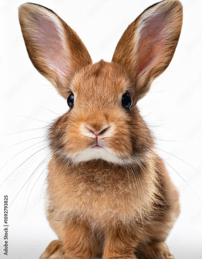 Fototapeta premium Charming Brown Bunny with Soft Fur and Big Ears