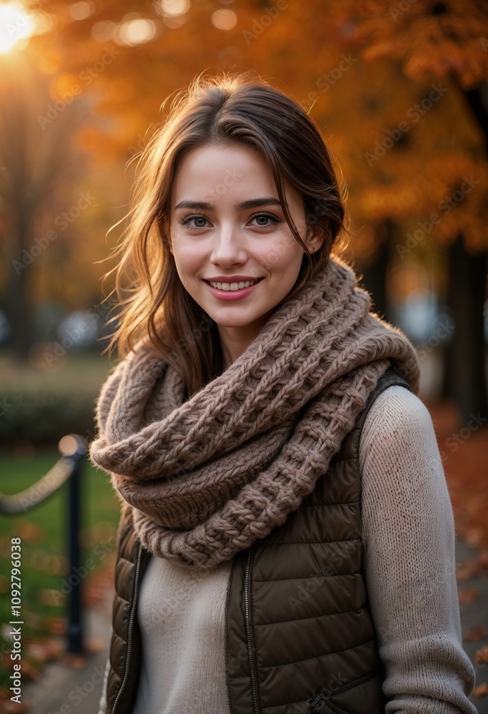 Cozy Autumn Vibes: Warm Smiles Amid Fall Foliage Cozy Autumn Vibes: Warm Smiles Amid Fall Foliage