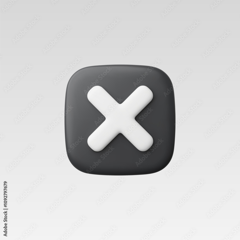 Obraz premium 3d Realistic Cross checkmark sign vector illustration