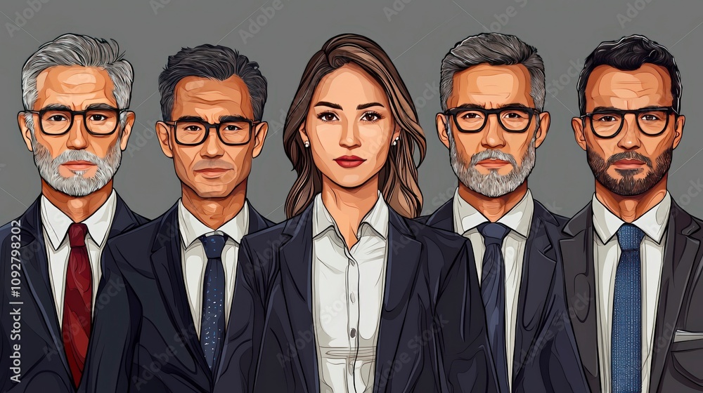 This image features a diverse group of business individuals in sharp suits, radiating professionalism and strong teamwork, perfect for corporate themes and projects. This image features a diverse group of business individuals in sharp suits, radiating professionalism and strong teamwork, perfect for corporate themes and projects.