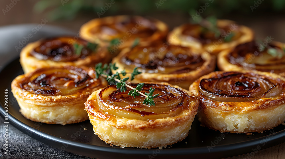 Delicious Miniature Tartlets with Goat Cheese and Caramelized Onions for Festive Holiday Snacking Delicious Miniature Tartlets with Goat Cheese and Caramelized Onions for Festive Holiday Snacking