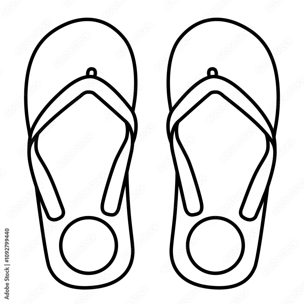 Sandal Flip Flop Circle 1 outline Sandal Flip Flop Circle 1 outline