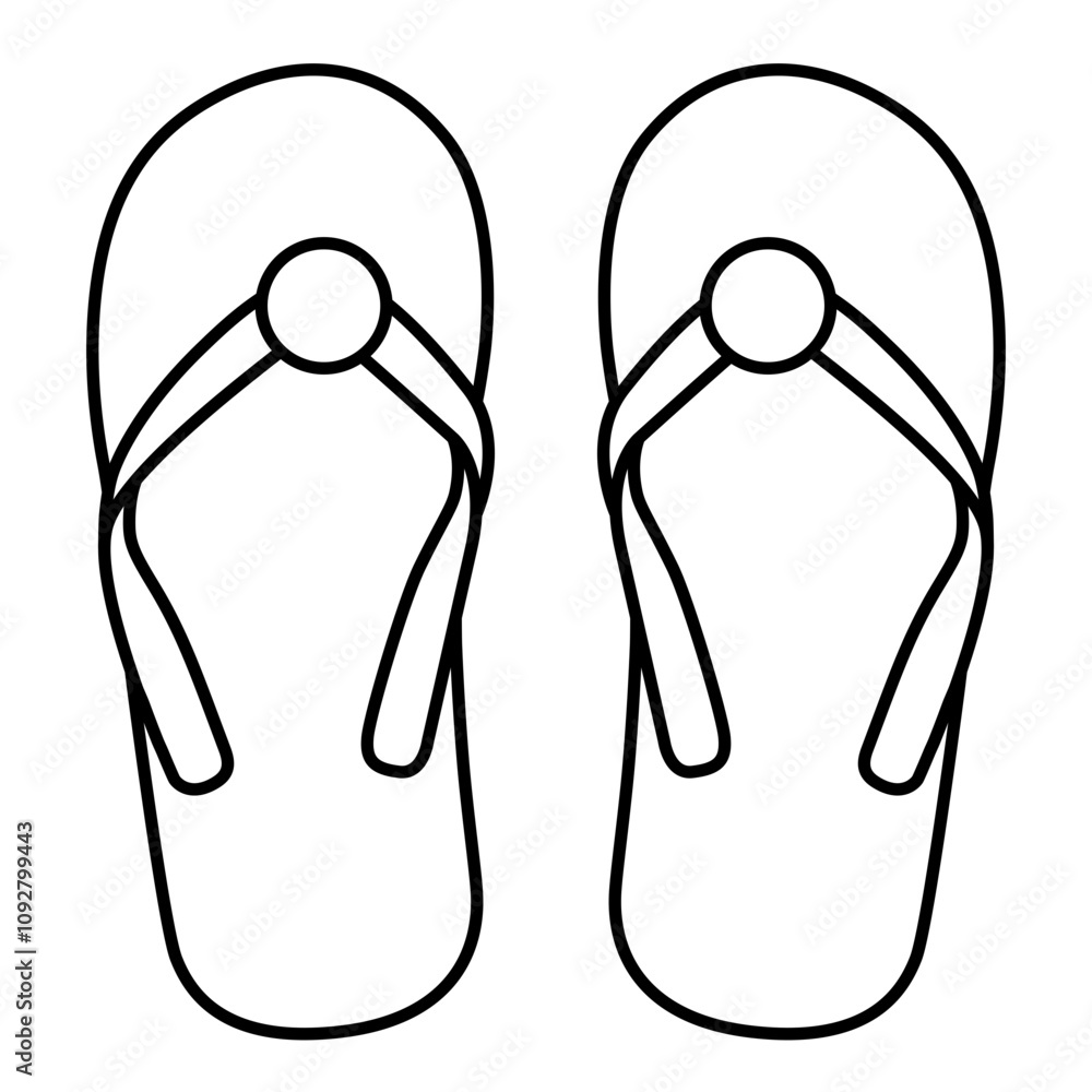 Sandal Flip Flop Circle 3 outline Sandal Flip Flop Circle 3 outline