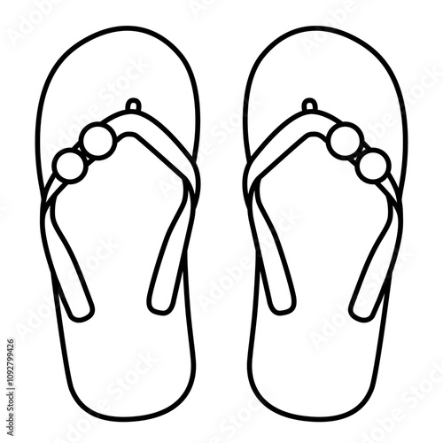 Sandal Flip Flop Circle 4 outline