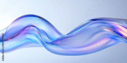 Ethereal Wave of Colorful Light and Transparency Flowing Gently Across a Soft Background, Representing Motion, Fluidity, and Modern Aesthetics for Artistic Use