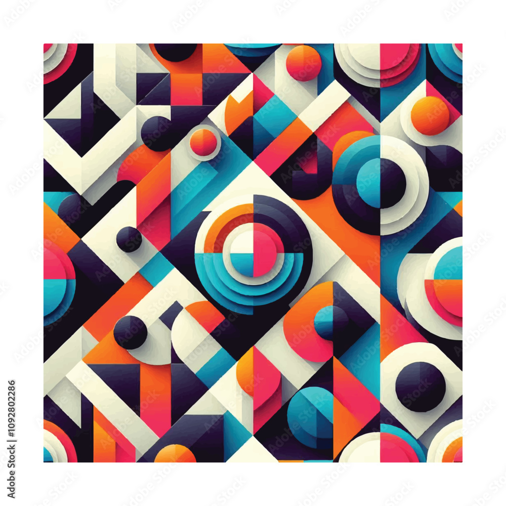 Obraz premium seamless geometric pattern with bold, vibrant colors. 