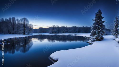 winter with lake