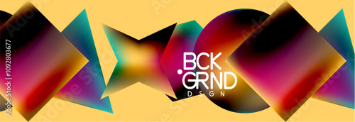 Fluid color geometric shapes abstract background. Vector Illustration For Wallpaper, Banner, Background, Card, Book Illustration, landing page