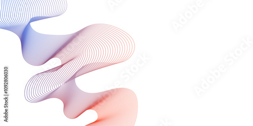 Abstract multicolor gradient wave lines vector background, twisted curve lines and blend effect, frequency sound wave lines, 3d contour line patterned background illustration.	