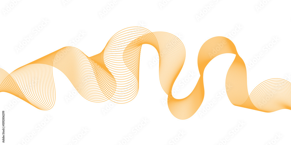 Fototapeta premium Abstract multicolor gradient wave lines vector background, twisted curve lines and blend effect, frequency sound wave lines, 3d contour line patterned background illustration. 