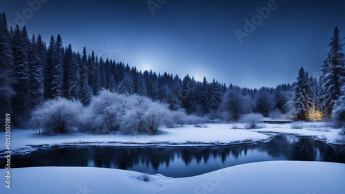 winter with lake