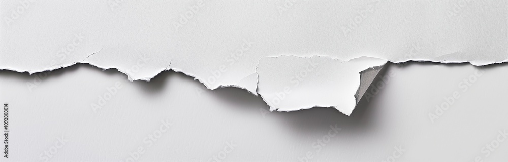 A white piece of paper with torn edges on the right side, set against a plain background. A white piece of paper with torn edges on the right side, set against a plain background.