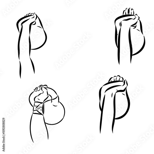 Kettlebell vector sketch icon isolated on background. Hand drawn Kettlebell icon.