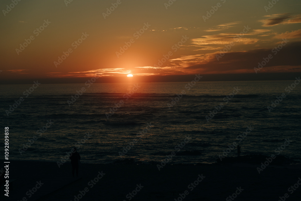 Beautiful view of ocean beach, Lisbon Portugal. Beautiful view of ocean beach, Lisbon Portugal.