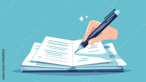 Professional Form Application Filling Icon Vector for Tax Documents