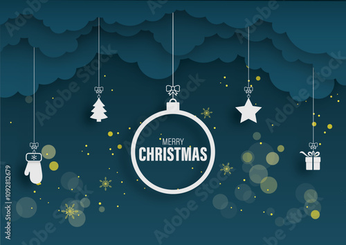 Merry Chritsmas Cloud Icons Night