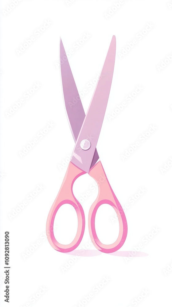 Pink scissors with a stylish design on a white isolate background. Pink scissors with a stylish design on a white isolate background.