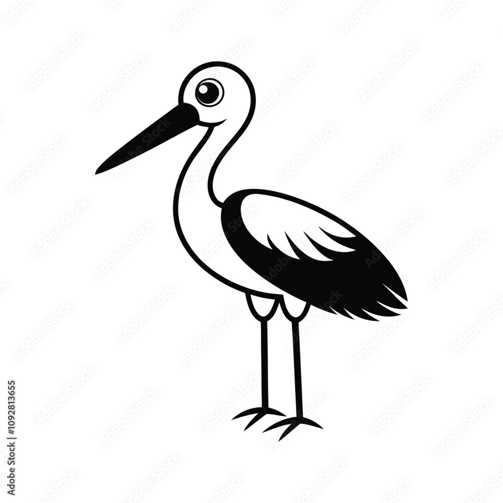 Obraz premium A Cute Stork Vector Illustration